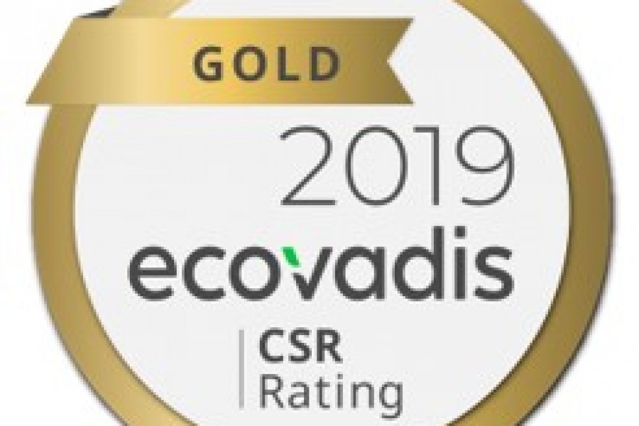 Awarded 2019 Ecovadis GOLD MEDAL