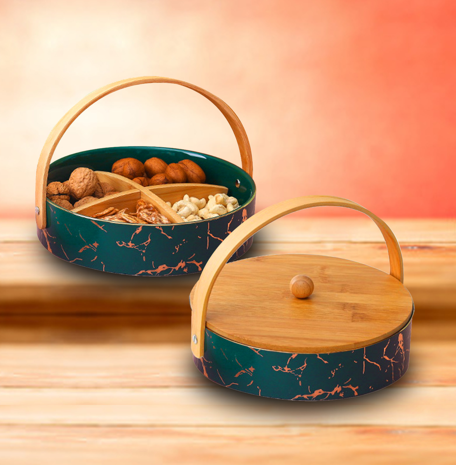 Ceramic Dried Fruit Nut Snack Basket