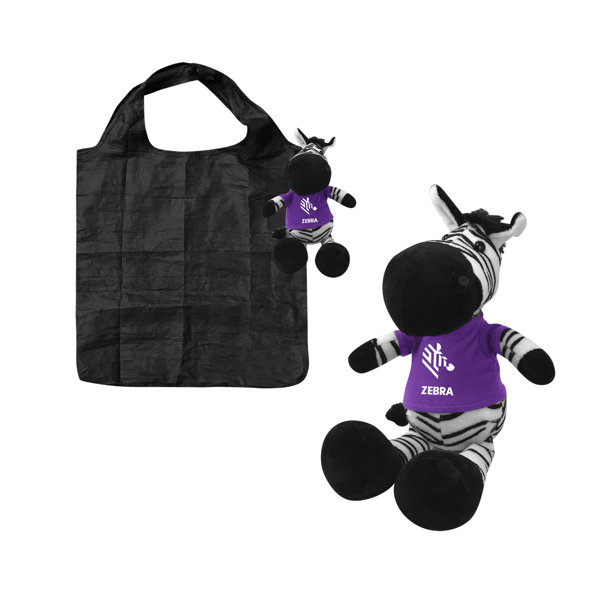 Zebra Mascot Foldable Shopping Bag