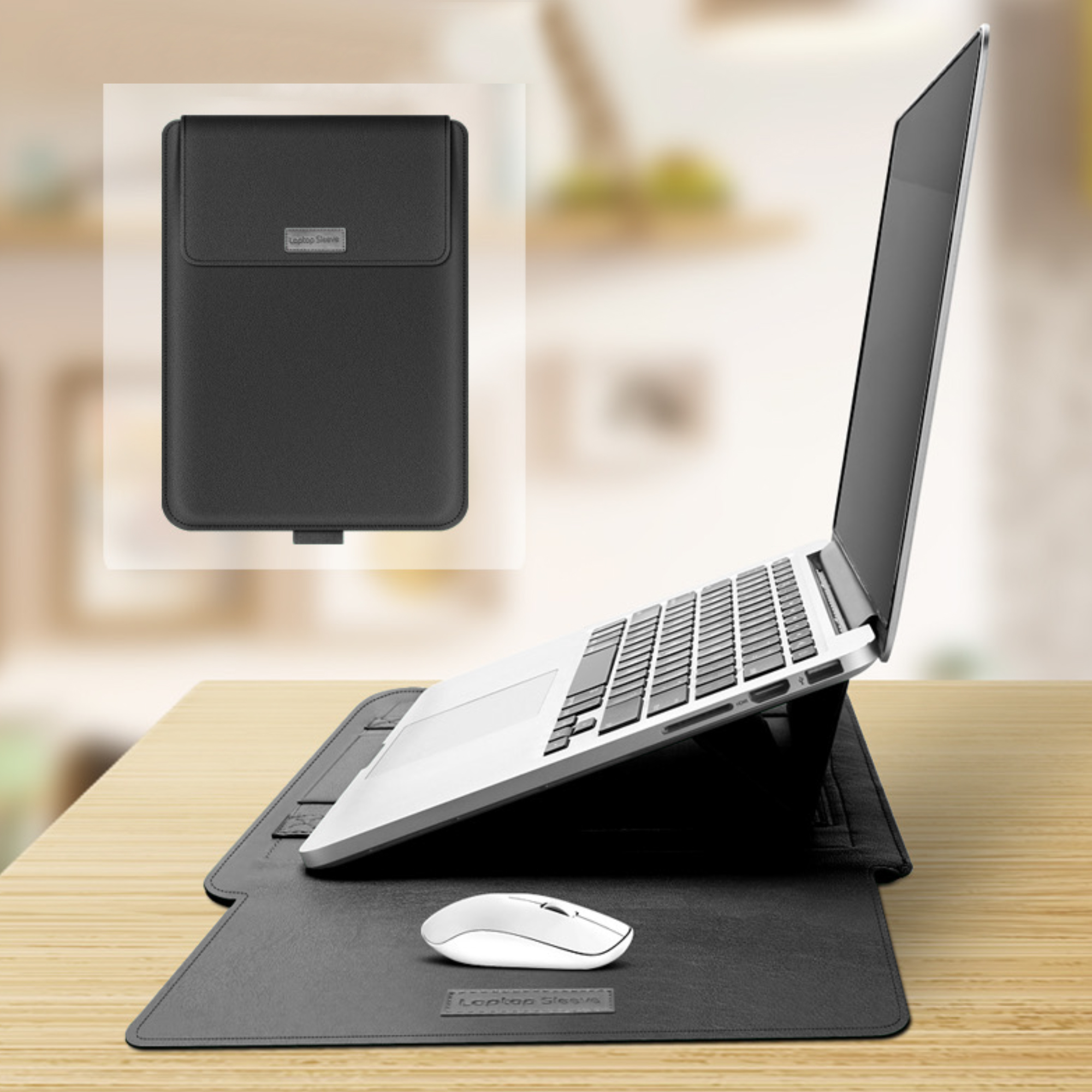 Multifunctional Laptop Sleeve with Stand and Mousepad