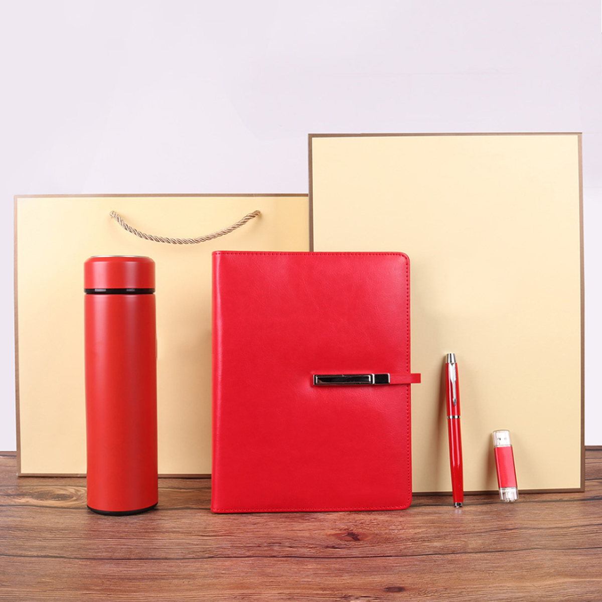 PU Leather Diary with Pen & USB Set