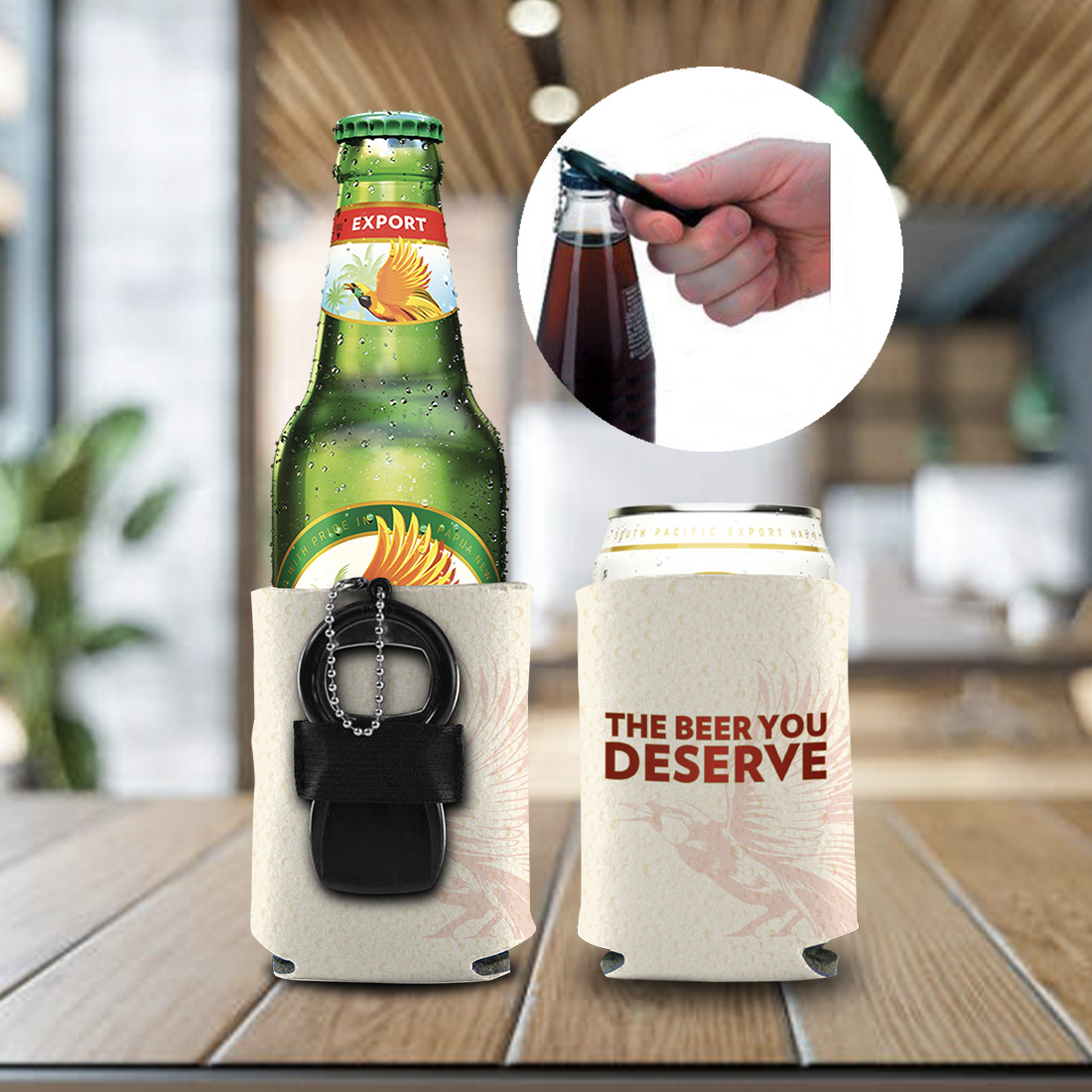 Can Cooler with Bottle Opener