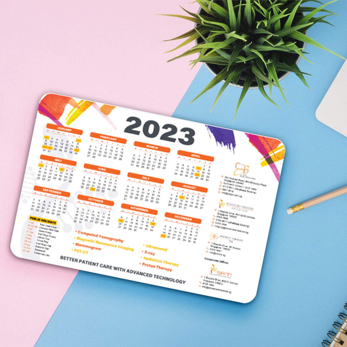 Customised Calendar Desk Mat