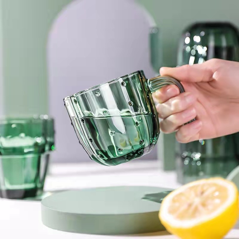 Cactus-inspired Stackable Glass Cup Set