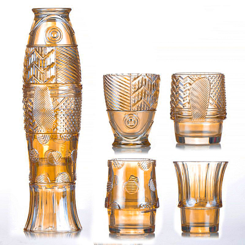 Prosperity Koi Fish-inspired Stackable Drinking Glass Set