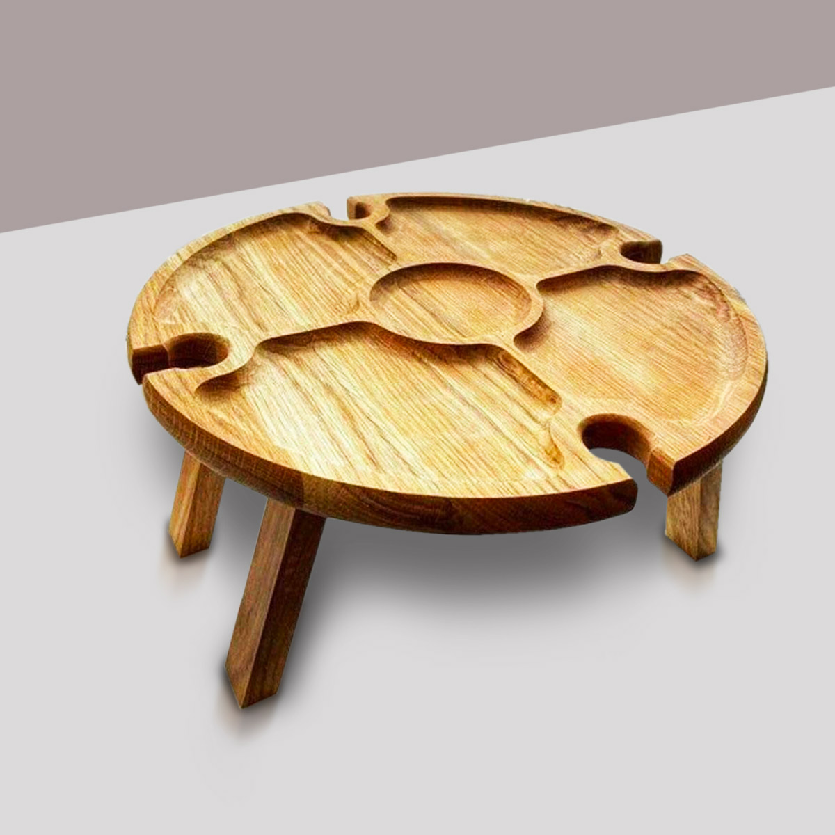 Bamboo Portable Wine Cheese Table