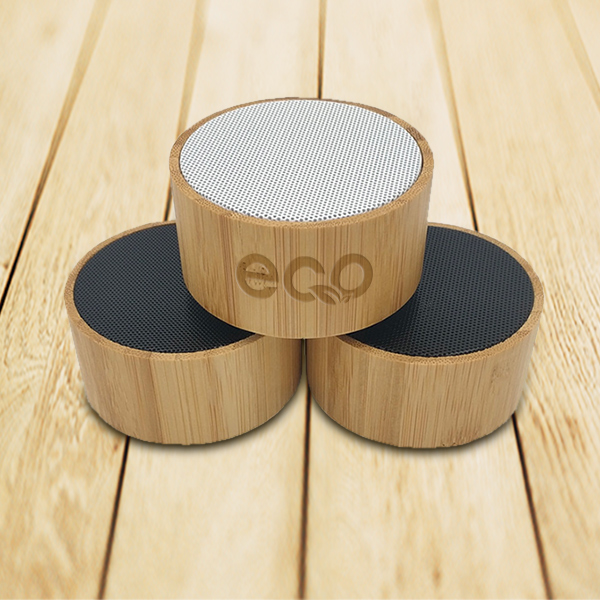 Bamboo Bluetooth Round Speaker