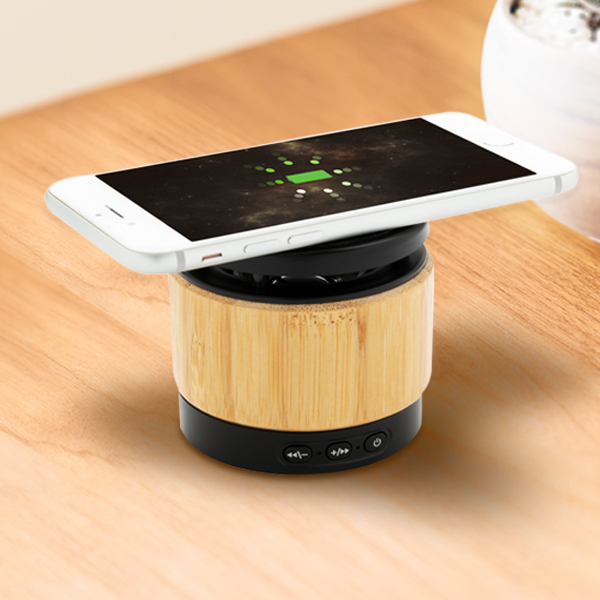 Bamboo Wireless Charger Speaker