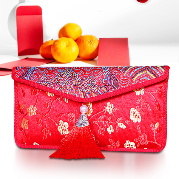 Oriental Satin Red Packet Holder