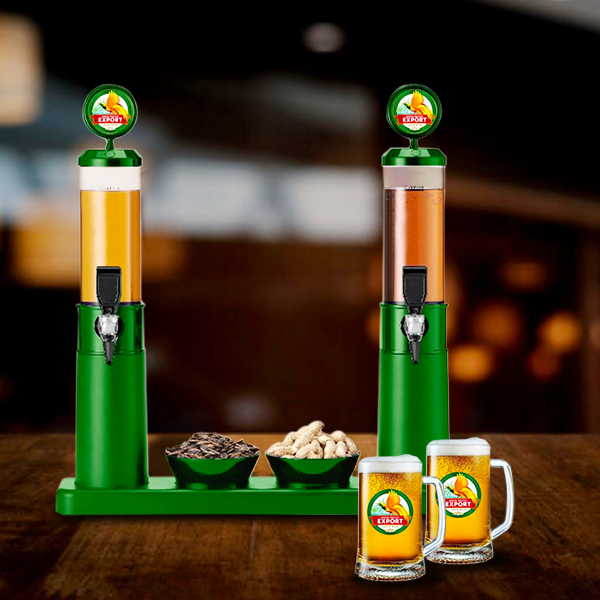 Beer Tower With Snack Serving Tray