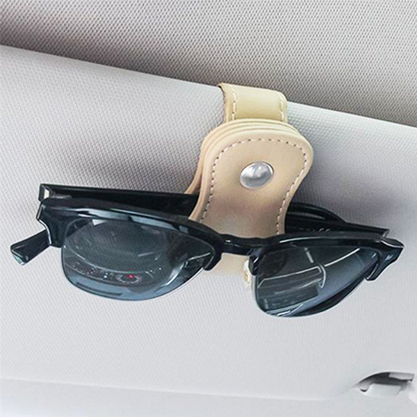 Waterborne PU Leather Sun Visor Sunglasses Holder