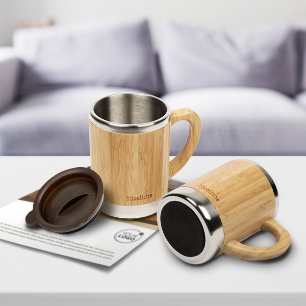 Bamboo and Stainless Steel Mug with Lid